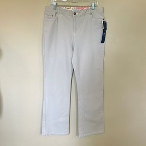 NWT Beige stretch jeans 5 pocket boot leg Womens Sz 14